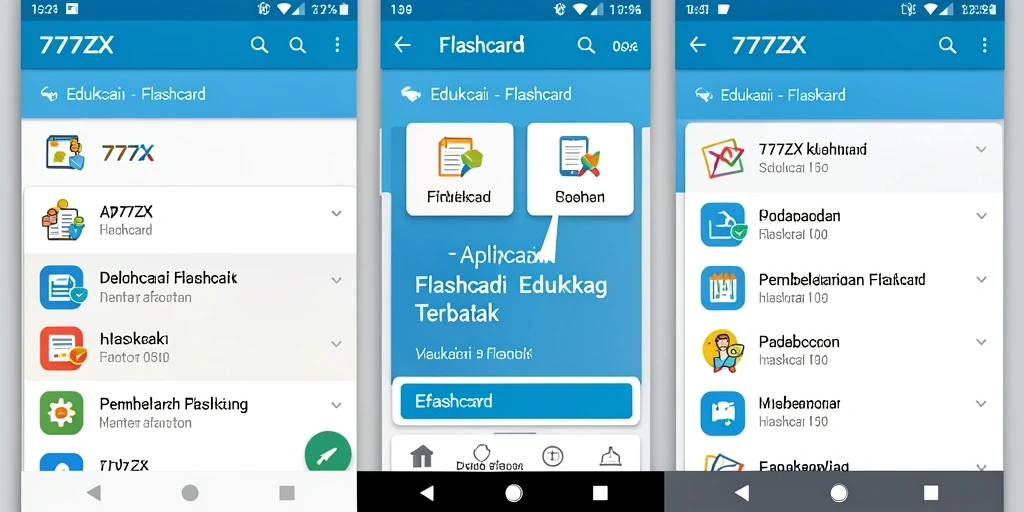 Antarmuka pengguna aplikasi 777ZX yang interaktif dan menarik untuk belajar.