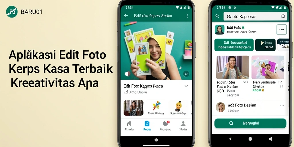 Tampilan antarmuka BARU01 dengan fitur Edit Foto Kertas Kaca.
