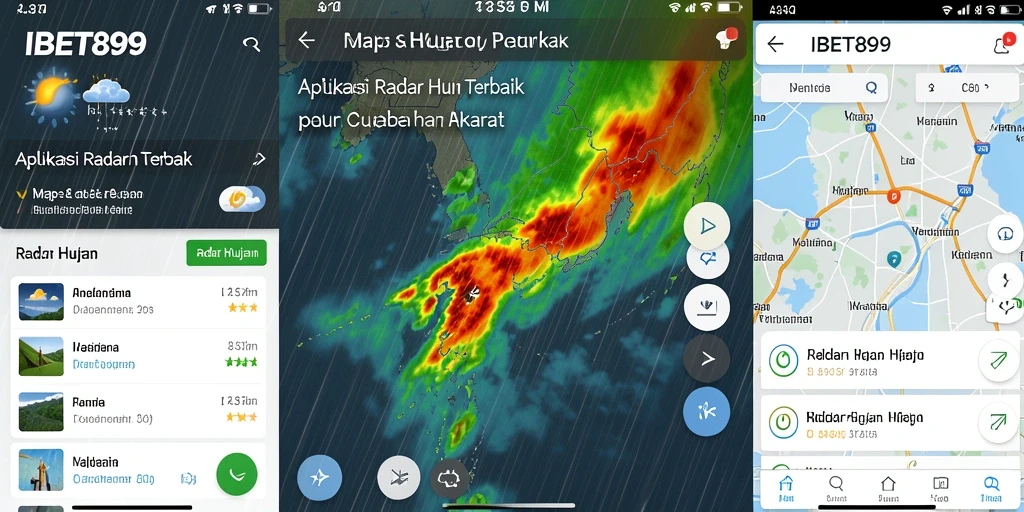 Tampilan antarmuka aplikasi Radar Hujan IBET899 yang user-friendly.