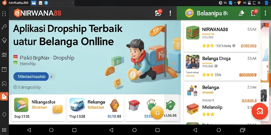 Tampilan antarmuka aplikasi NIRWANA88 yang user-friendly untuk dropship.