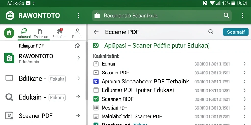 Antarmuka pengguna RAWONTOTO untuk memindai dokumen PDF dengan mudah.