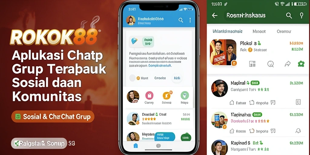 Antarmuka pengguna ROKOK88 yang menarik untuk Chat Grup.