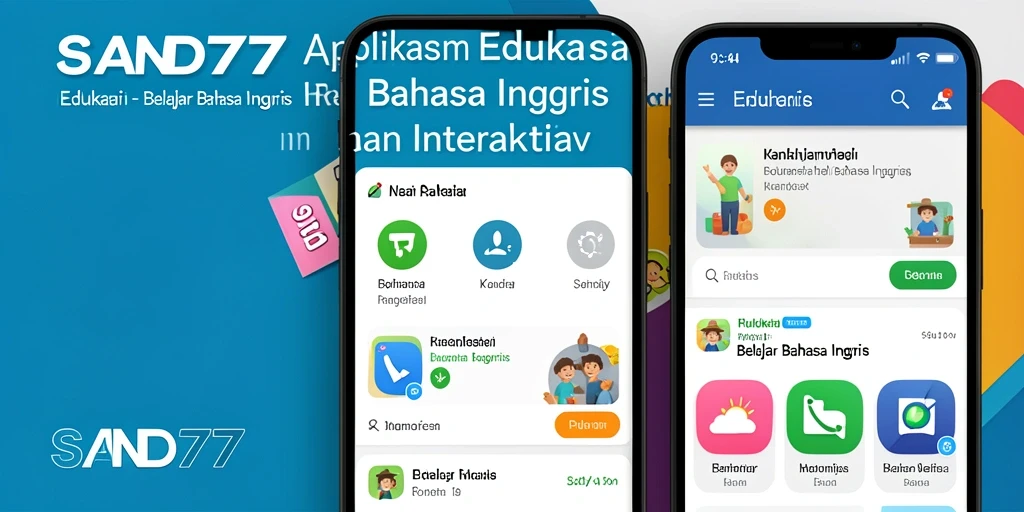 Antarmuka SAND77 yang modern dan menarik untuk belajar bahasa Inggris.