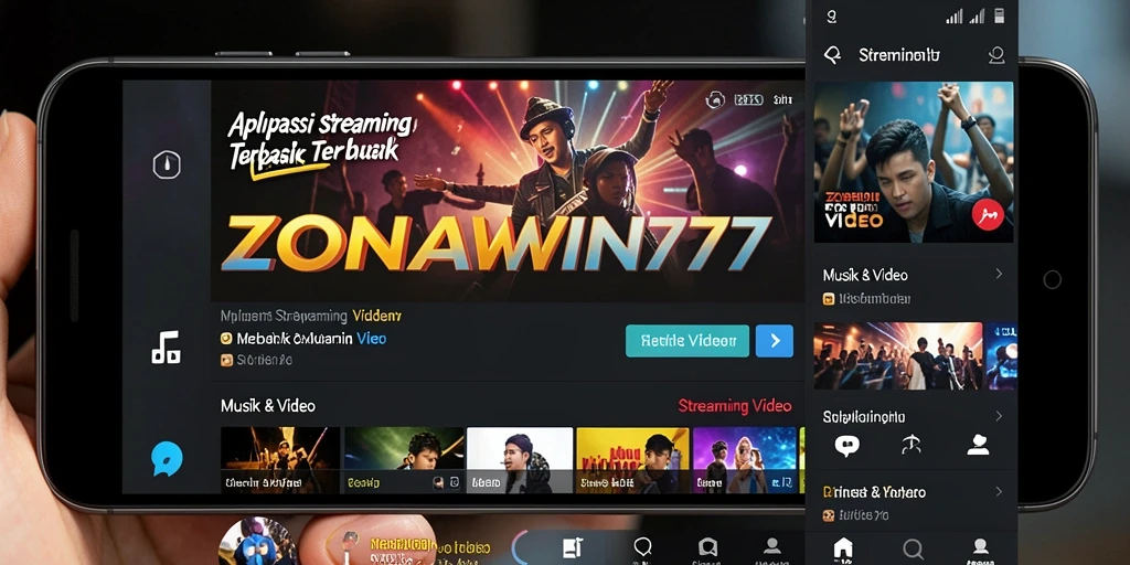 Tampilan antarmuka utama ZONAWIN777 dengan berbagai pilihan video.
