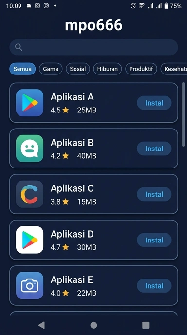 Aplikasi Populer & Kanal Uji | Temukan di mpo666